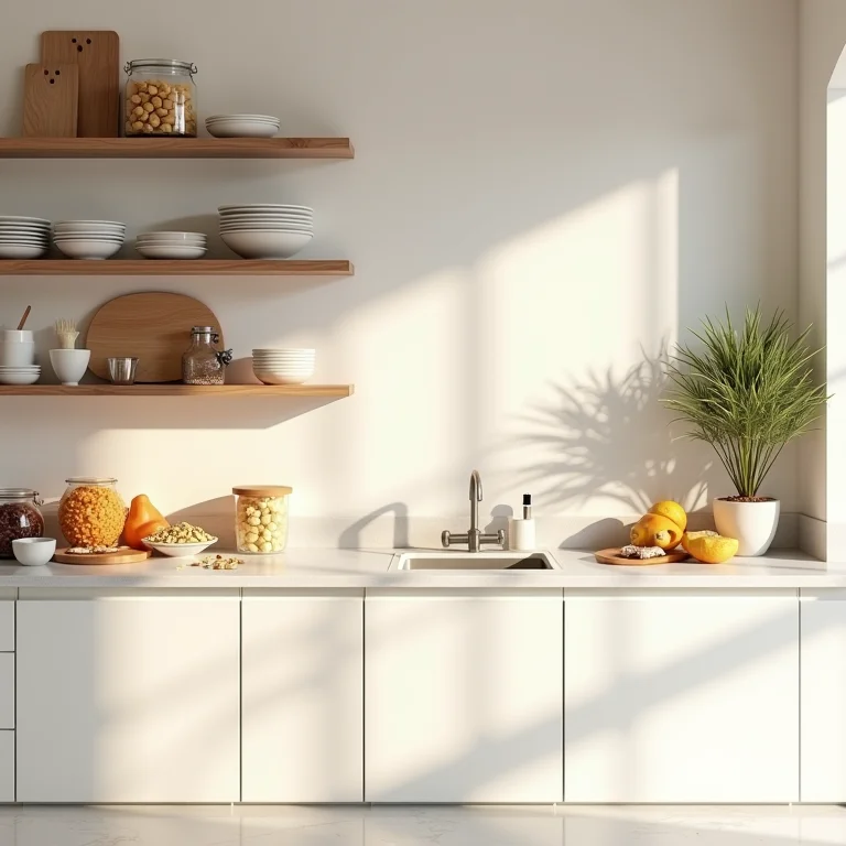 Despensa organizada por zonas de alimentos.