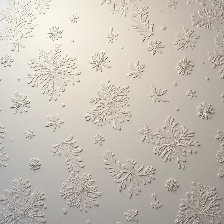 Detalhe de parede decorada com stencil floral