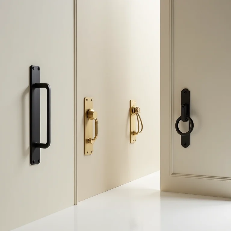 Detalhes de puxadores e maçanetas para portas de entrada