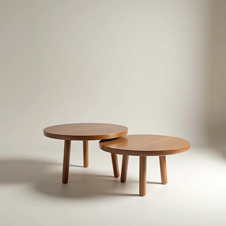 Duas mesas laterais unidas para formar uma mesa de centro