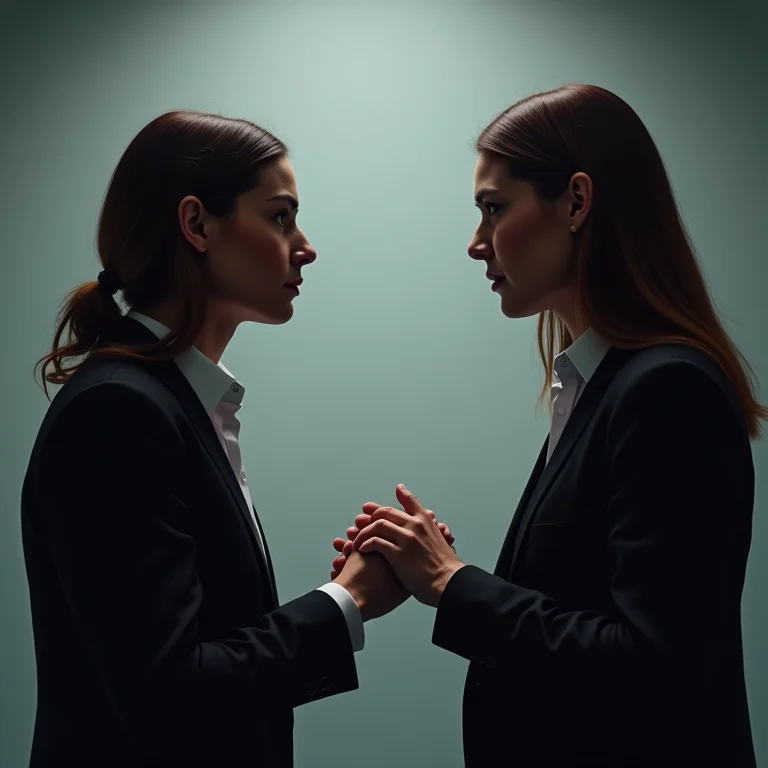 Duas pessoas envolvidas em um desacordo respeitoso durante um debate.