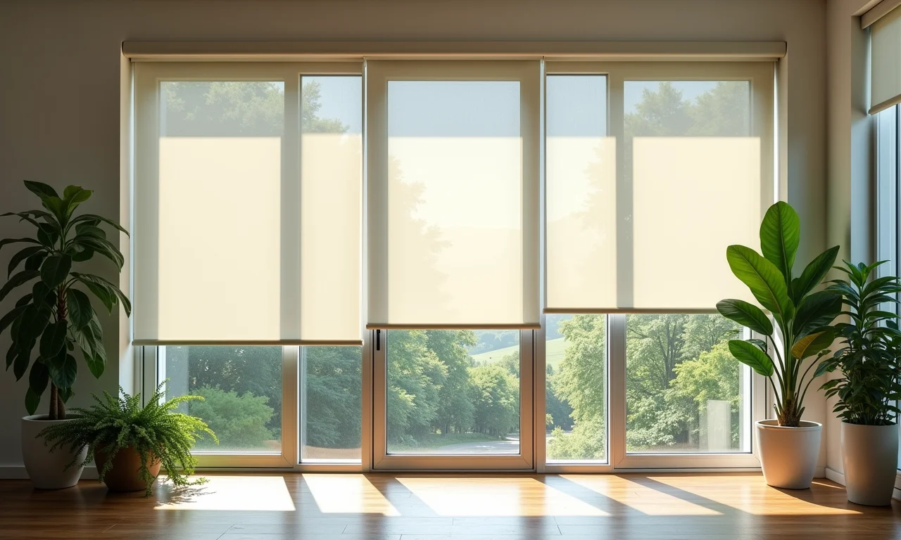 Edifício de escritórios com persianas rolô ecológicas.