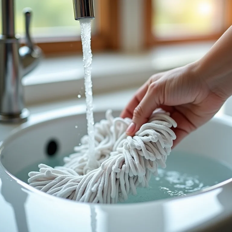 Enxágue adequado do rodo mágico após a limpeza