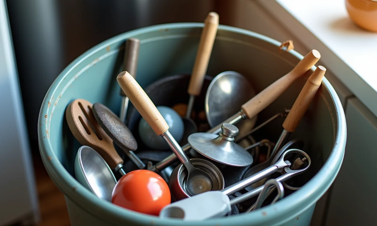 Equipamentos descartados em cozinha industrial