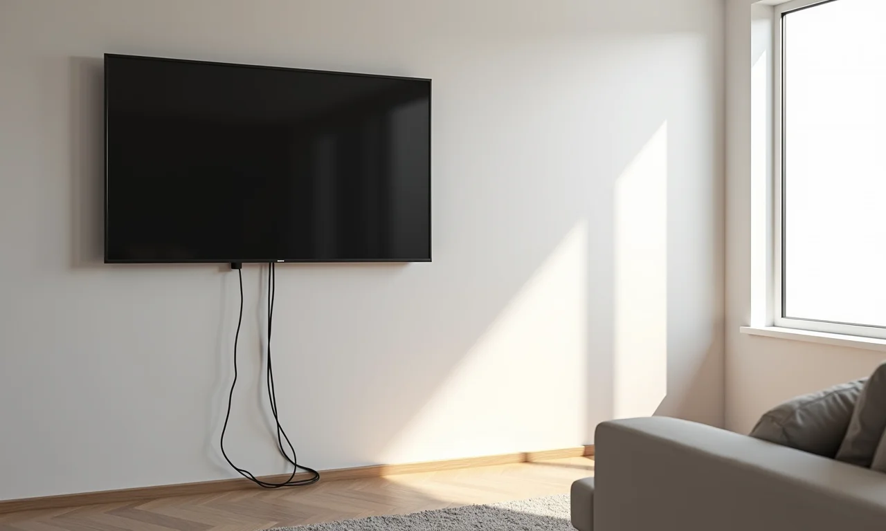 Escondendo cabos da TV na parede.