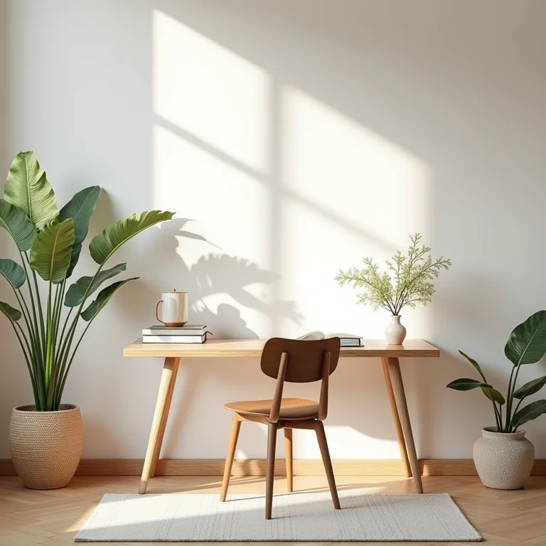 Espaço de vida minimalista e organizado.