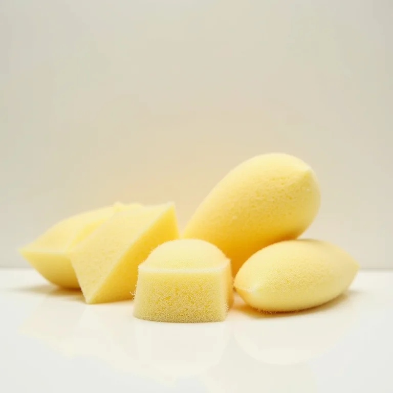 Esponjas não abrasivas em close-up.