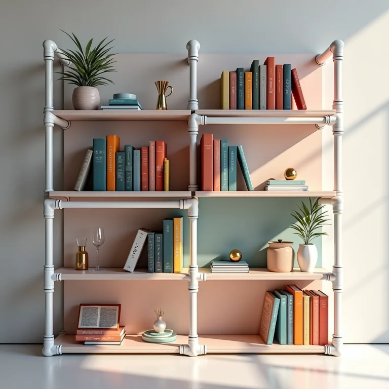 Estante moderna feita com tubos de PVC