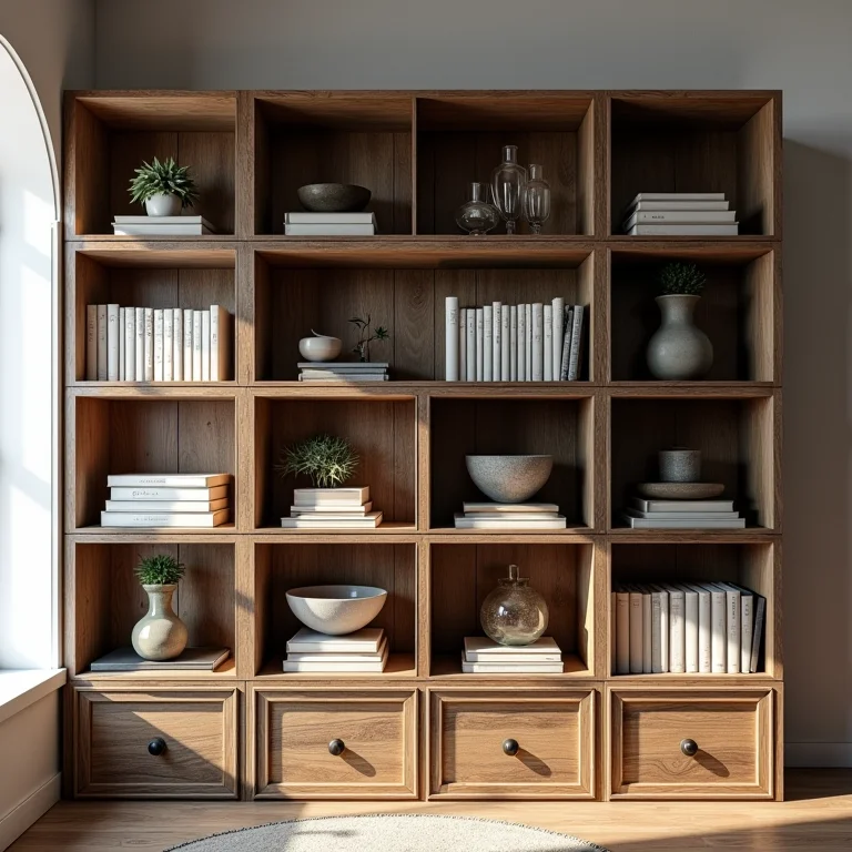 Estante rústica feita com caixotes de feira