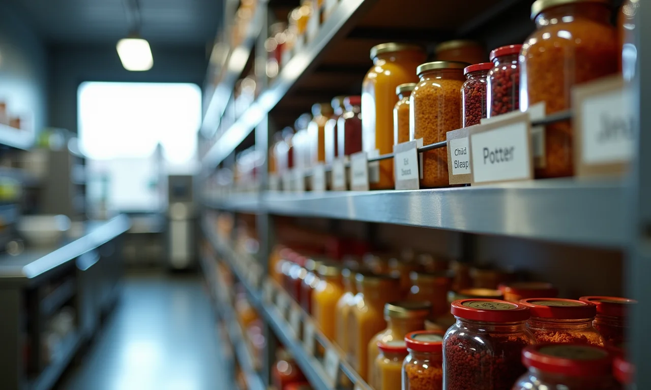 Etiquetas e identificadores em cozinha industrial