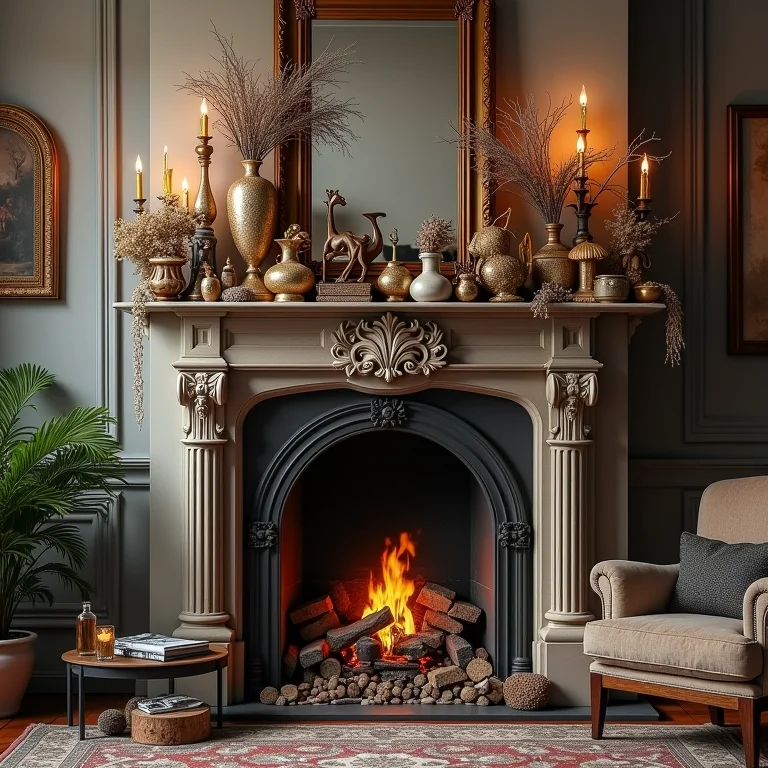 Excesso de acessórios na lareira