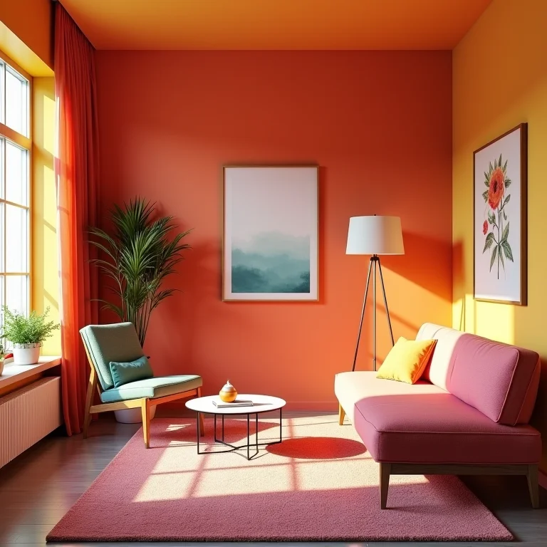 Excesso de cores fortes e artificiais em um ambiente.