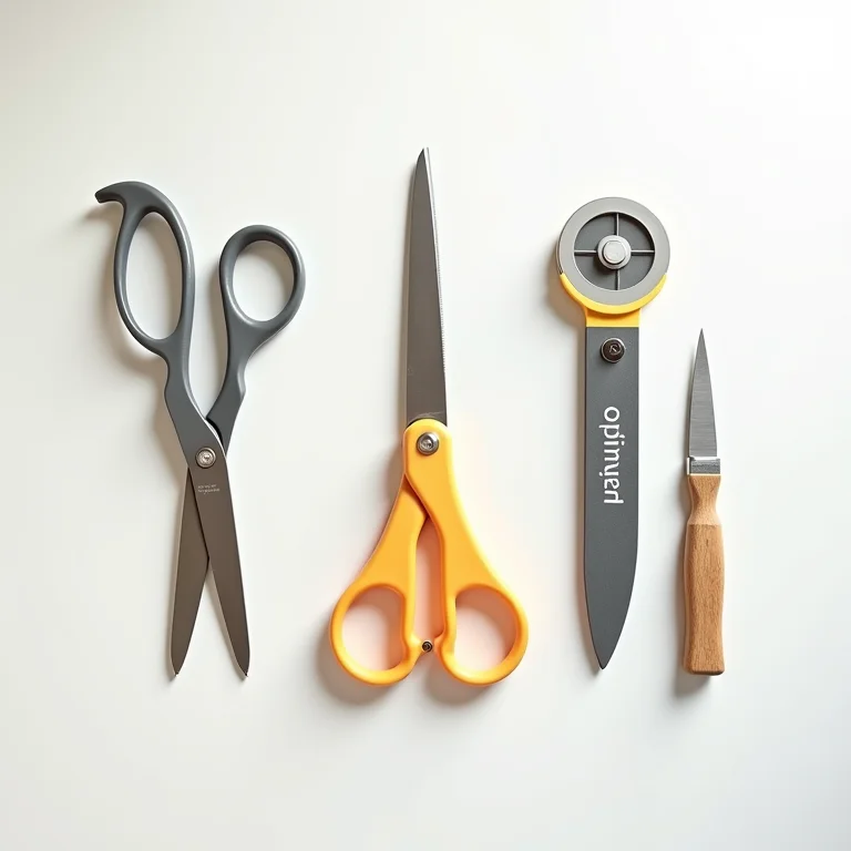 Ferramentas de corte para artesanato: tesoura, estilete, cortador rotativo