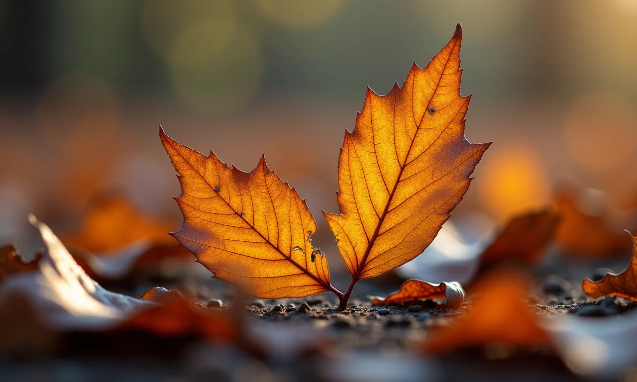 Folhas secas quebrando.