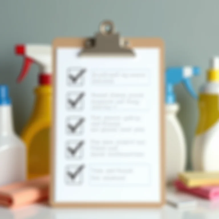 Foto de um checklist de limpeza detalhado.