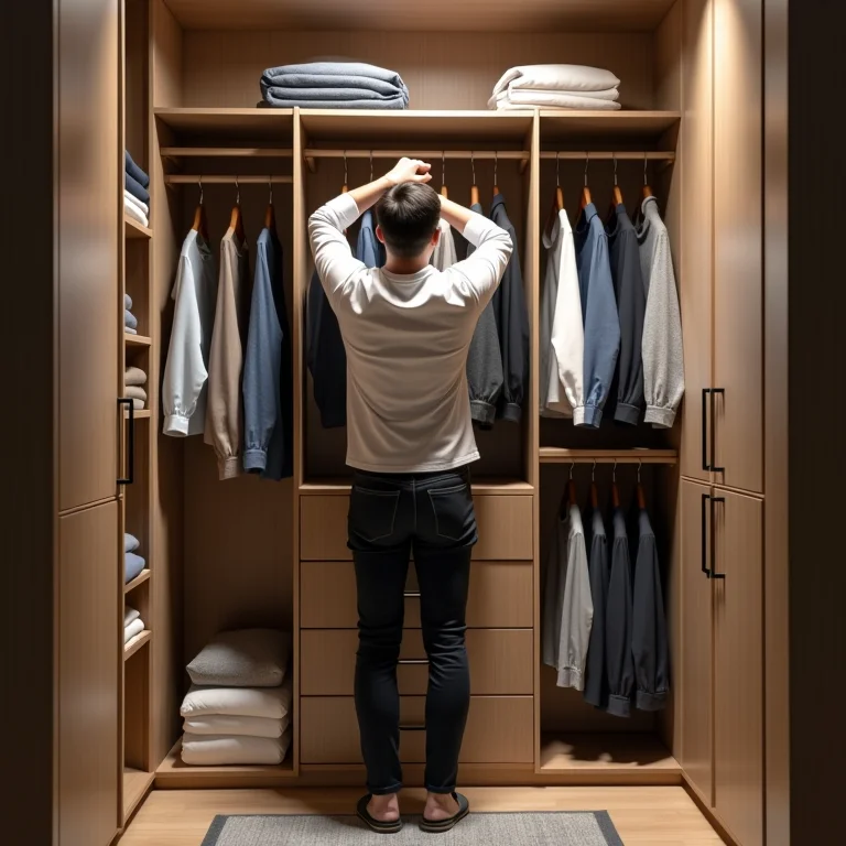 Foto de uma pessoa limpando um armário.