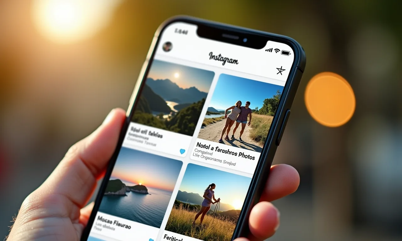 Fotos no celular com tags e legendas para facilitar a busca.