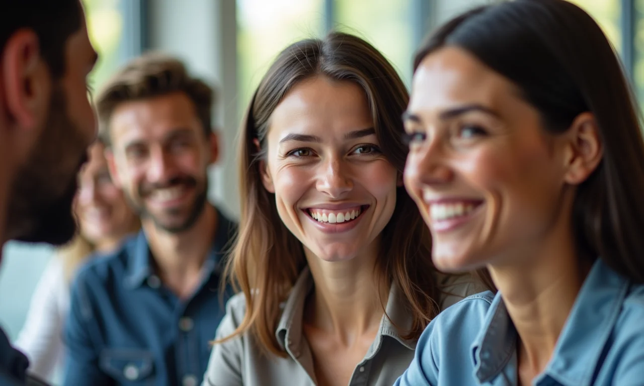 Funcionários diversos compartilhando depoimentos autênticos para vídeo institucional.