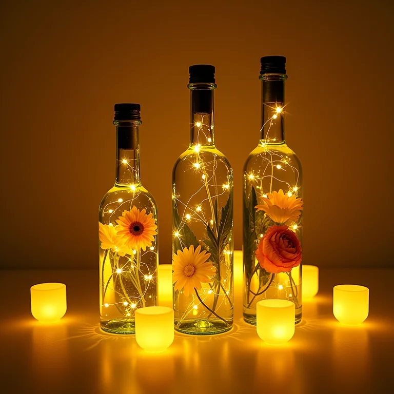 Garrafas de azeite como decoração em uma festa