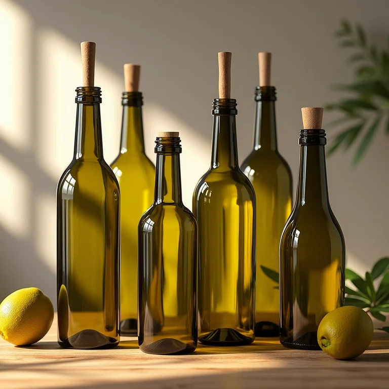 Garrafas de azeite reutilizadas como organizadores criativos