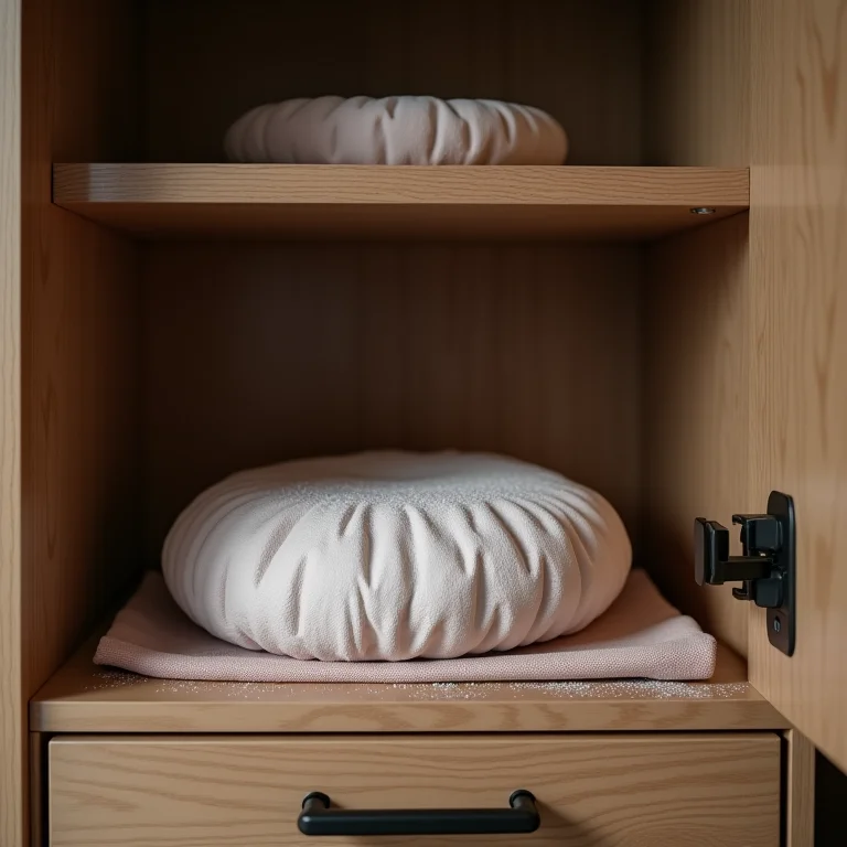 Giz absorvendo umidade em guarda-roupa.