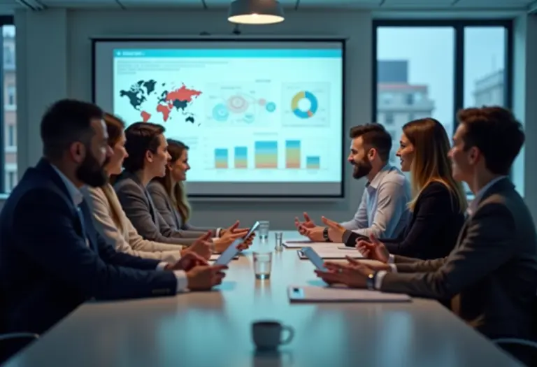 Imagem de um debate construtivo com participantes diversos