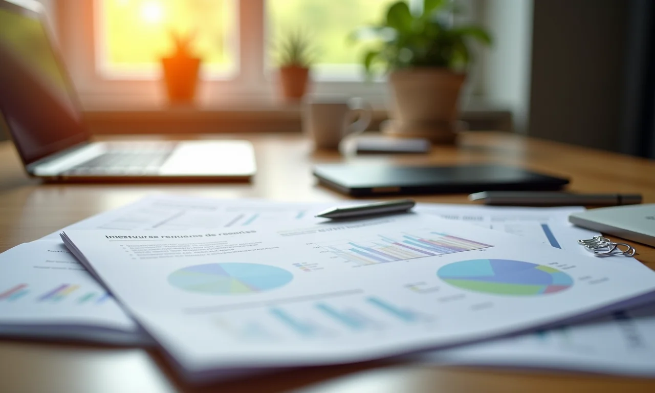 Informe de rendimentos em mesa organizada, essencial para a declaração do Imposto de Renda.