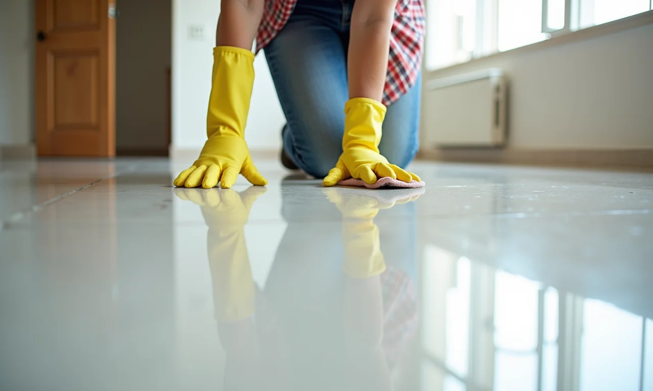 Inspeção final de limpeza pós obra em apartamento renovado.