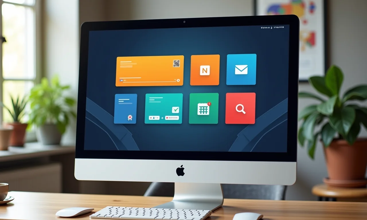 Interface do Notion personalizada com ícones e cores customizadas.
