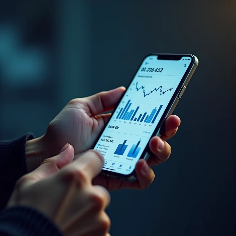 Investindo no futuro: app de banco em smartphone