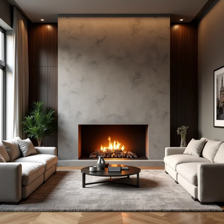 Lareira desproporcional em ambiente pequeno