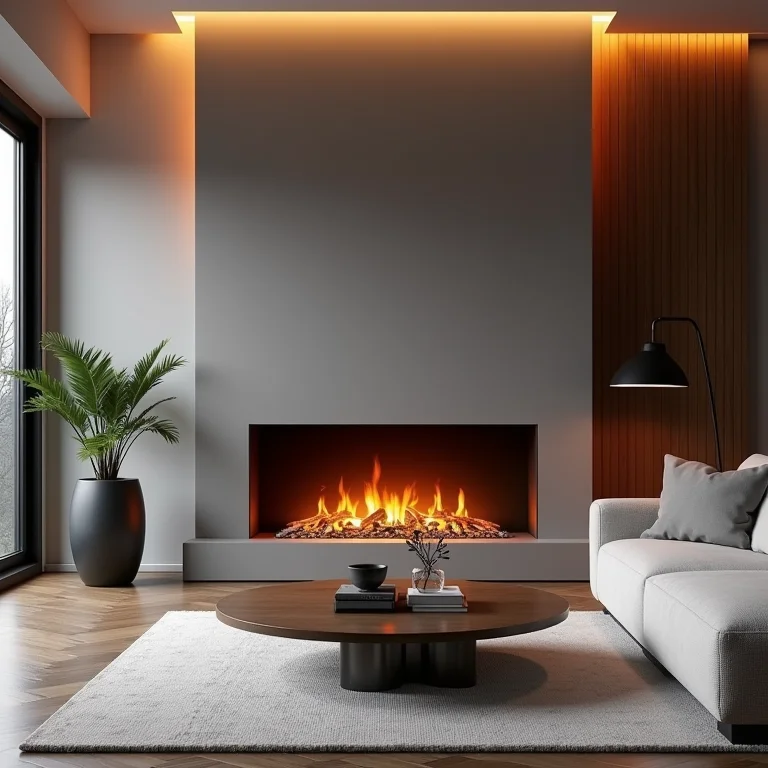 Lareira elétrica em apartamento moderno