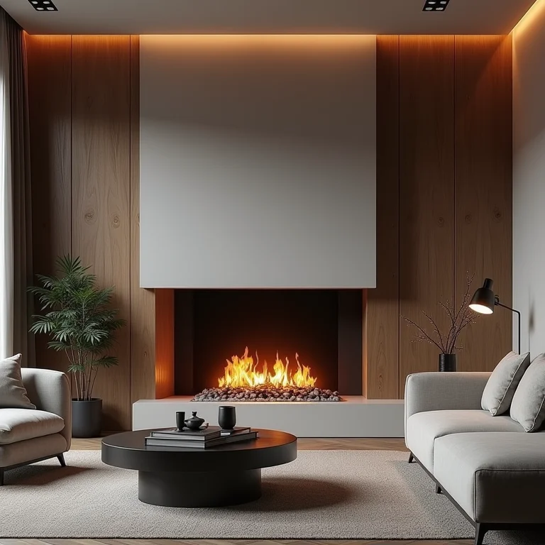 Lareira não integrada à decoração