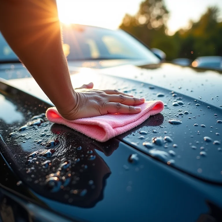Lavagem externa de carro com água e sabão
