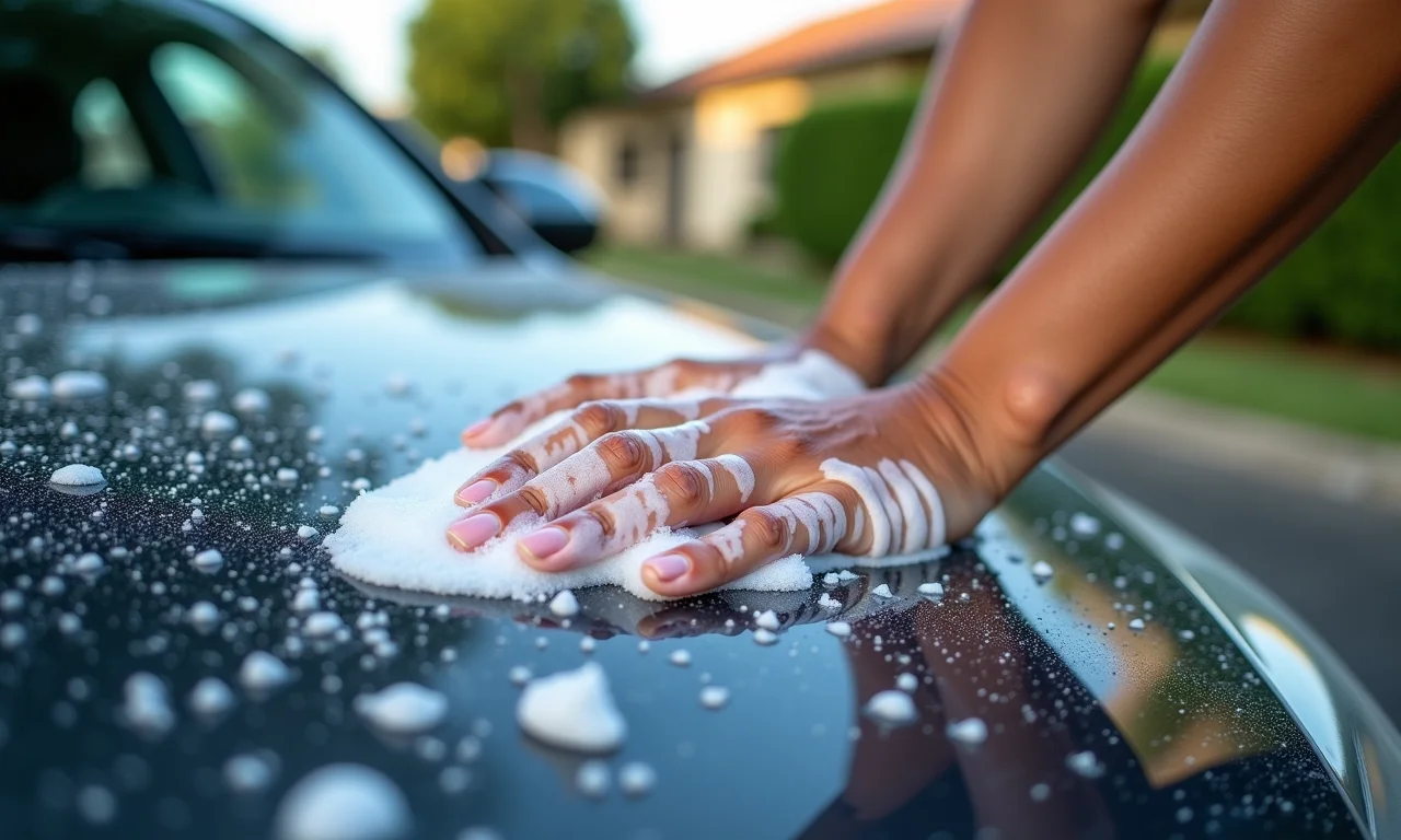 Lavando carro para remover sujeira.