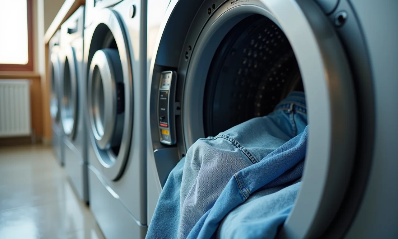 Lavando roupa na máquina.