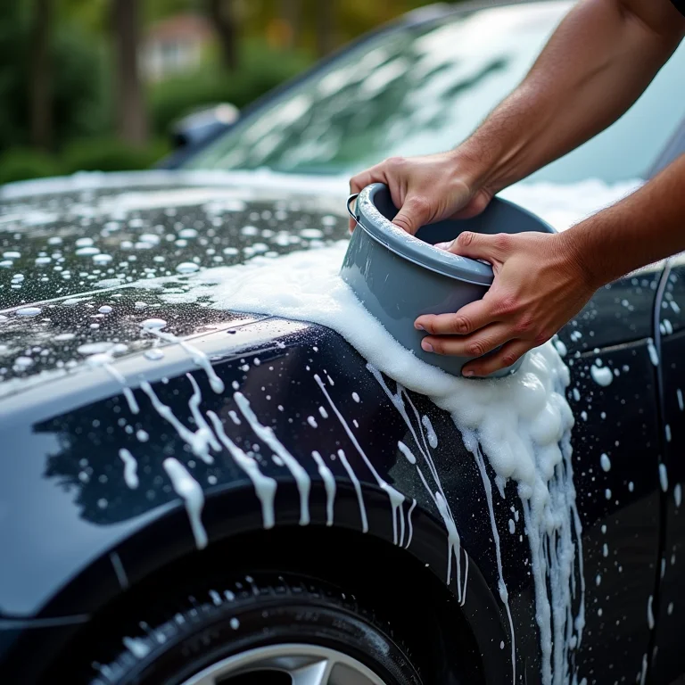 Lavando um carro com a técnica dos dois baldes