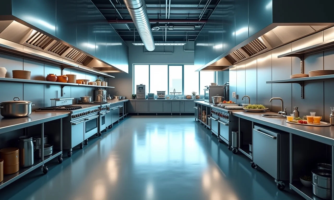 Layout de cozinha industrial eficiente