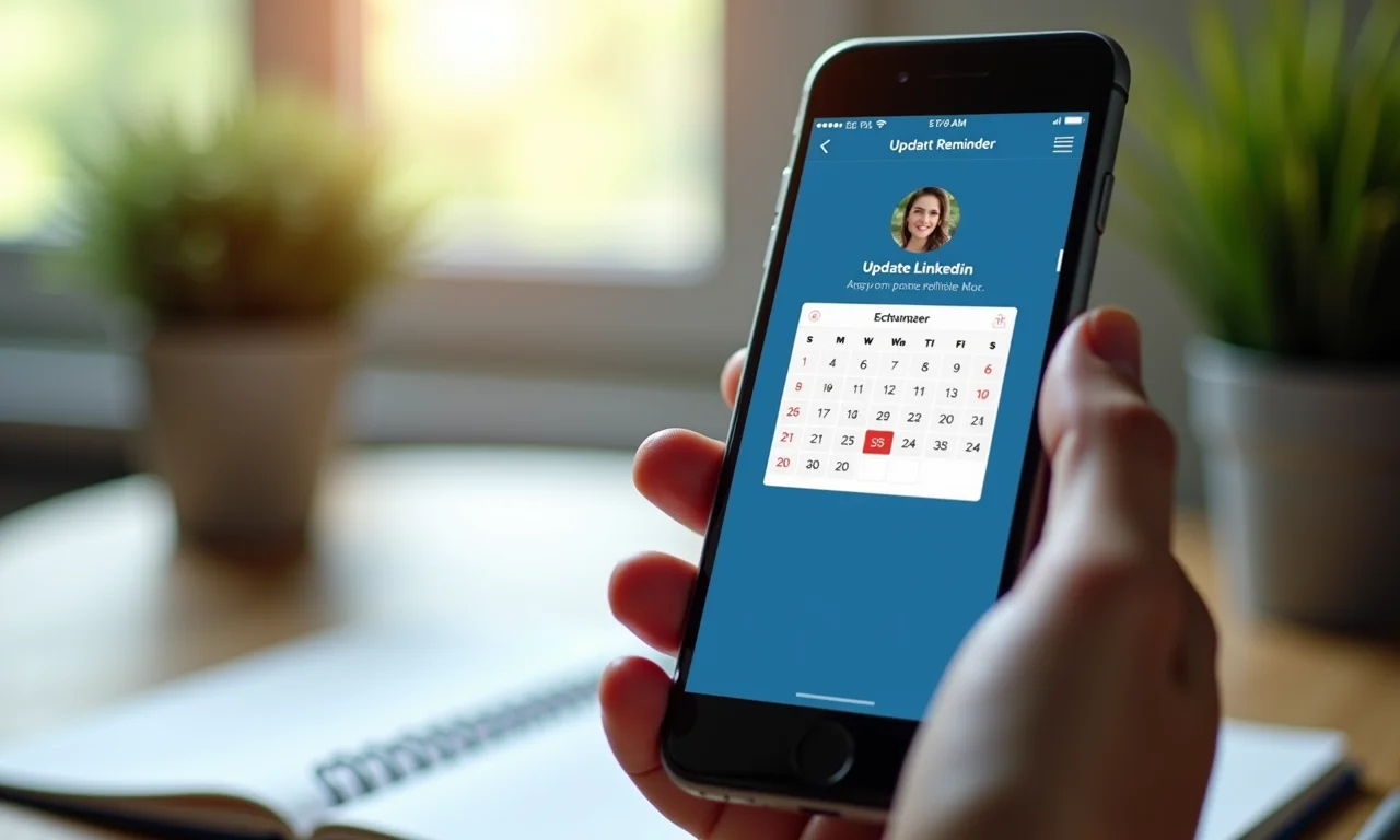 Lembrete para manter o perfil do LinkedIn atualizado.