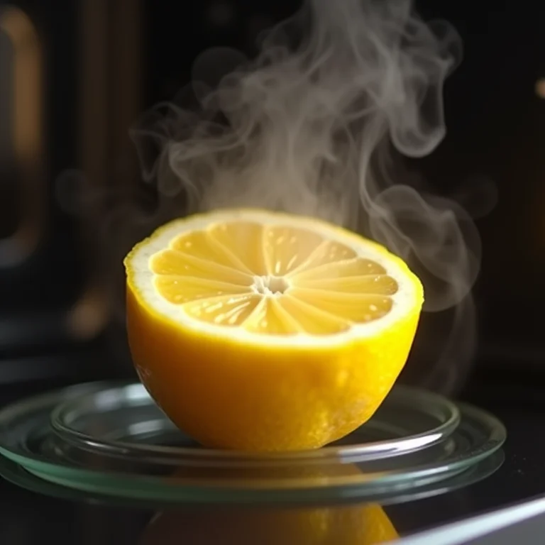 Limão no micro-ondas durante a limpeza