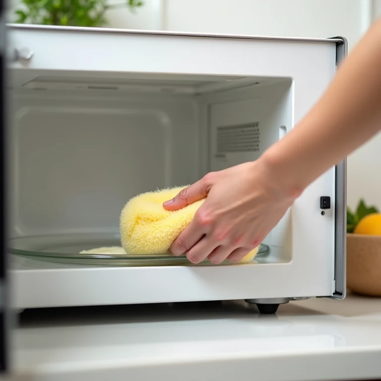 Limpando o micro-ondas com bicarbonato