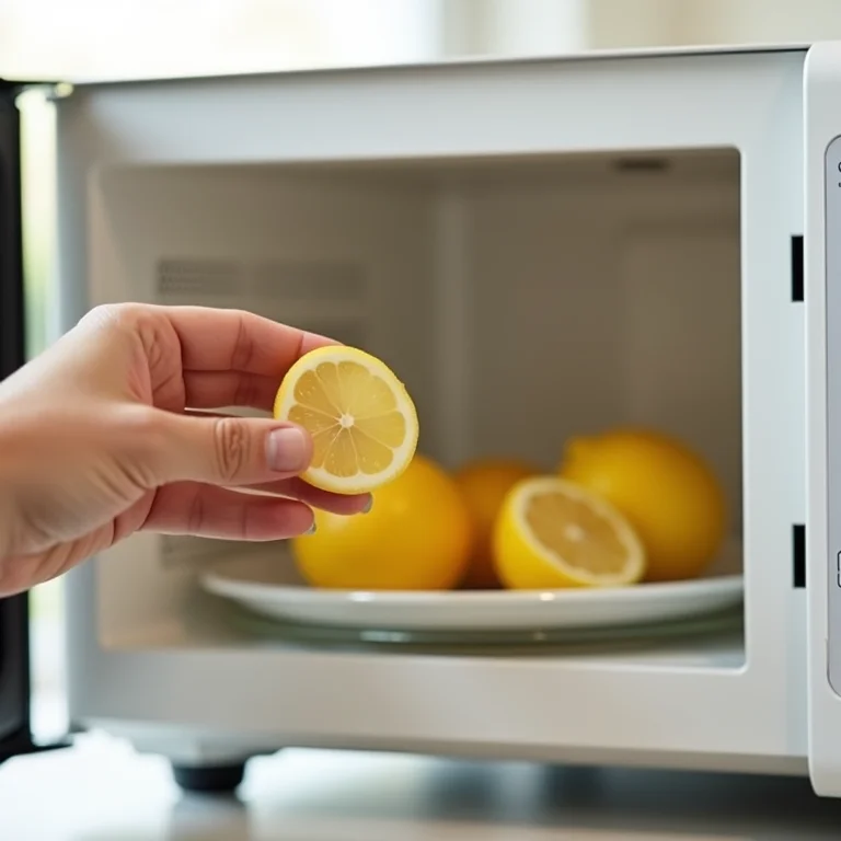 Limpando o micro-ondas com limão
