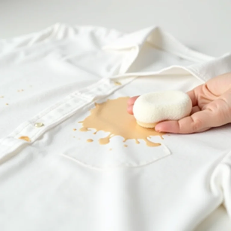 Limpeza de mancha de base com detergente neutro