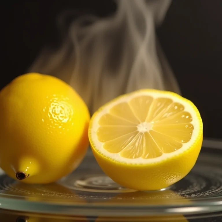 Limpeza de micro-ondas com limão.