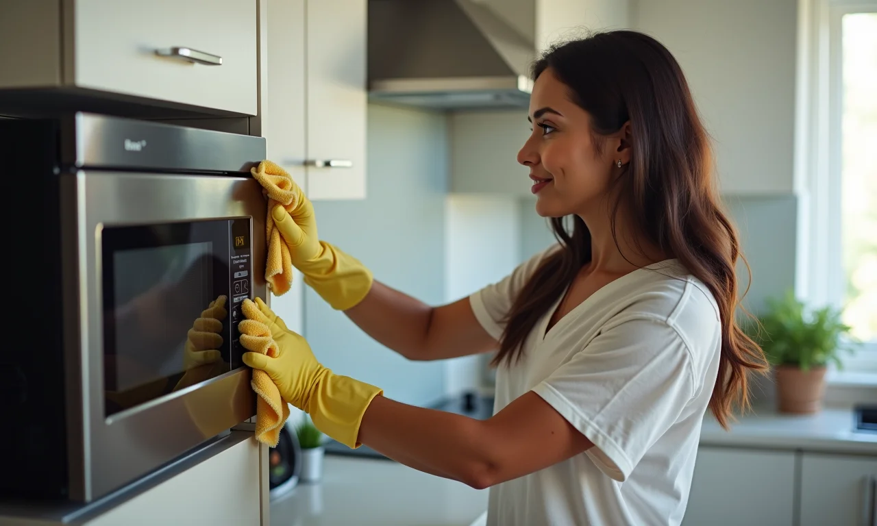 Limpeza rápida do microondas com vinagre e água.