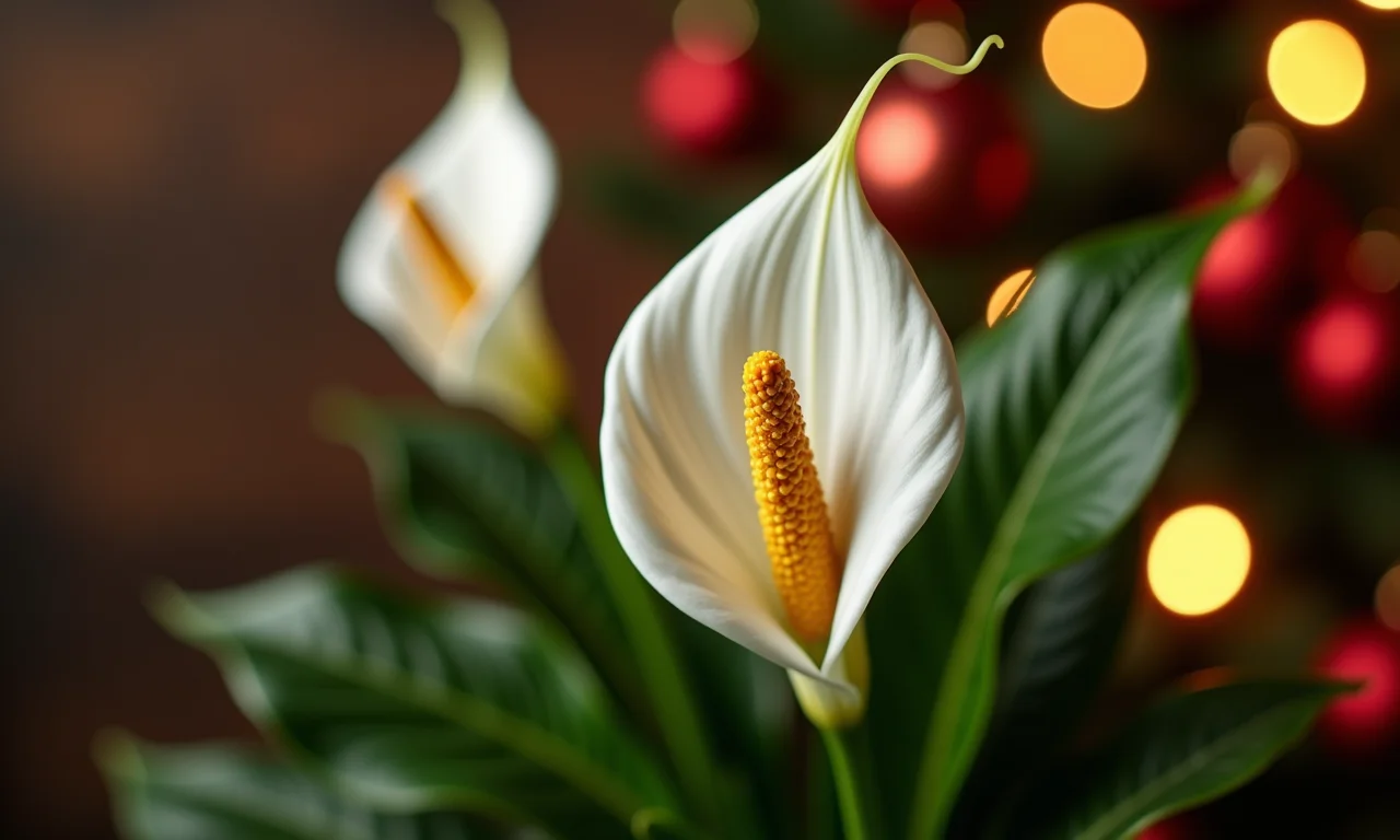 Lírio da paz decorado para o Natal.