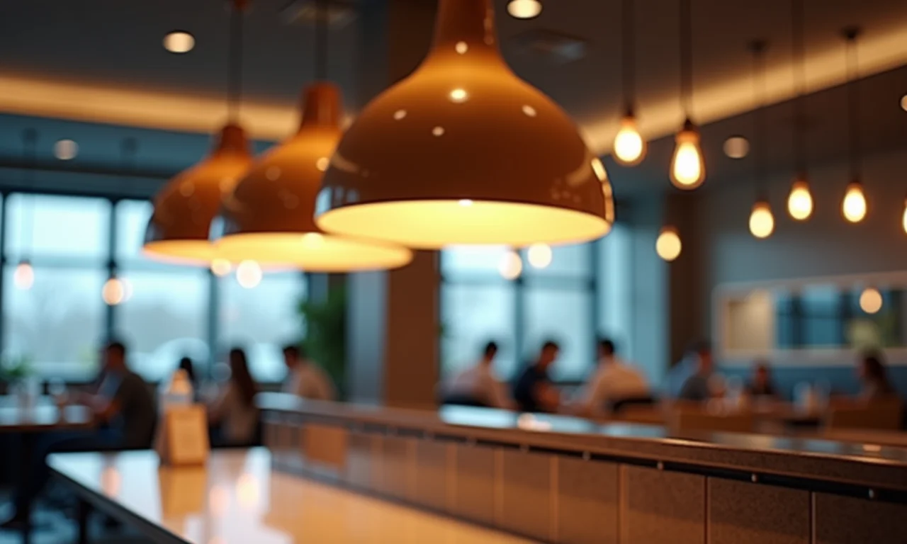 Luminárias de restaurante limpas e modernas.