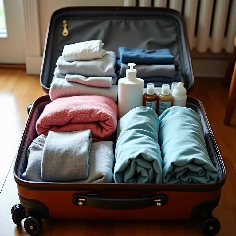 Mala de viagem organizada de forma inteligente.