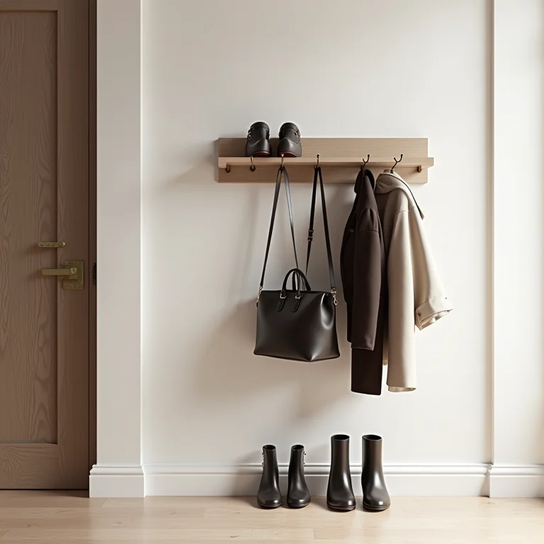 Mancebo de parede minimalista otimizando espaço.