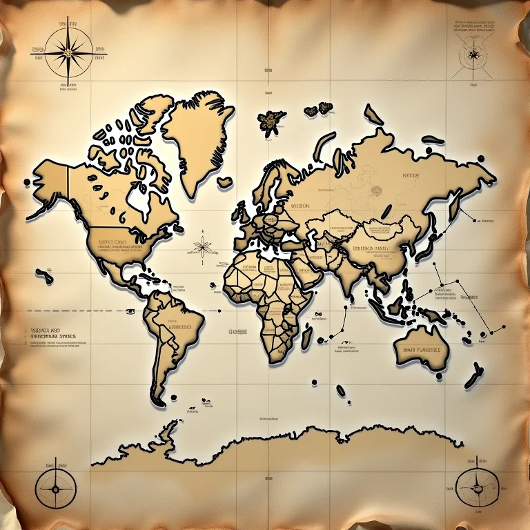 Mapa detalhado mostrando a localização ideal para uma caça ao tesouro.